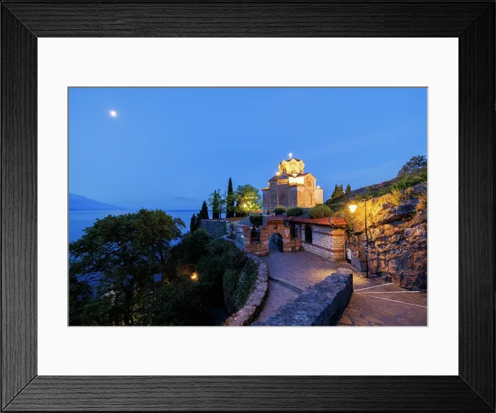 Framed Print : Church of St John at Kaneo, Lake Ohrid, Ohrid, North Macedonia