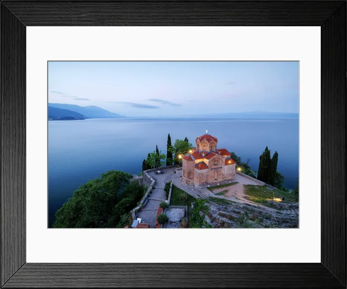Framed Print : Church of St John at Kaneo, Lake Ohrid, Ohrid, North Macedonia