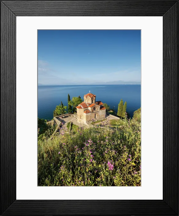 Framed Print : Church of St John at Kaneo, Lake Ohrid, Ohrid, North Macedonia