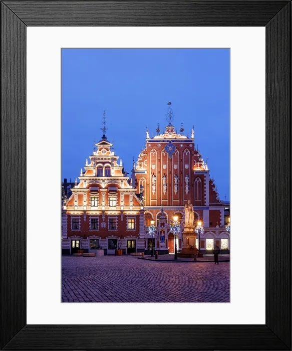 Framed Print : House of Blackheads and Schwab House, Town Hall square, Riga, Latvia Framed Print : House of Blackheads and Schwab House, Town Hall square, Riga, Latvia