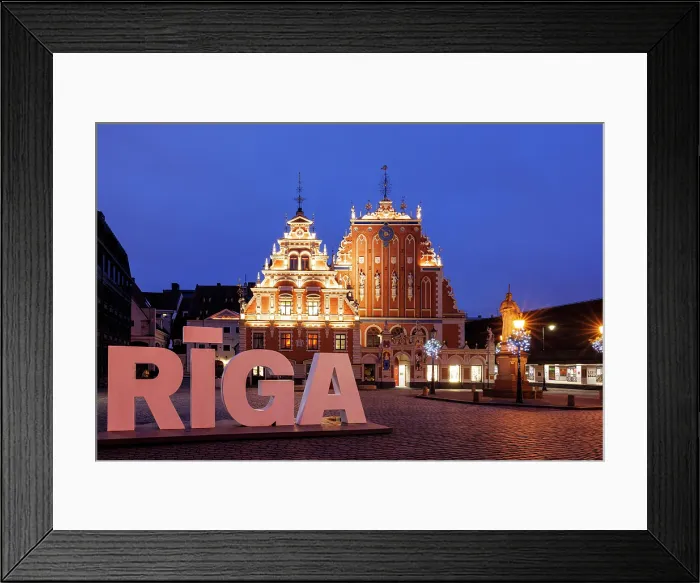 Framed Print : House of Blackheads and Schwab House, Town Hall square, Riga, Latvia Framed Print : House of Blackheads and Schwab House, Town Hall square, Riga, Latvia