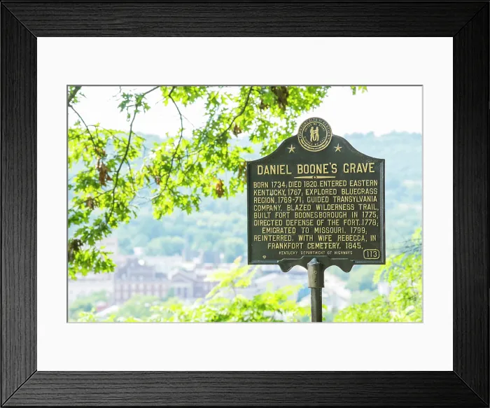 Framed Print : USA, Frankfort, Kentucky, Blue Grass Region, Daniel Boone's Grave Site, Frankfort Cemetery, Daniel Boone Was An American Pioneer And Frontiersman, Folk Hero