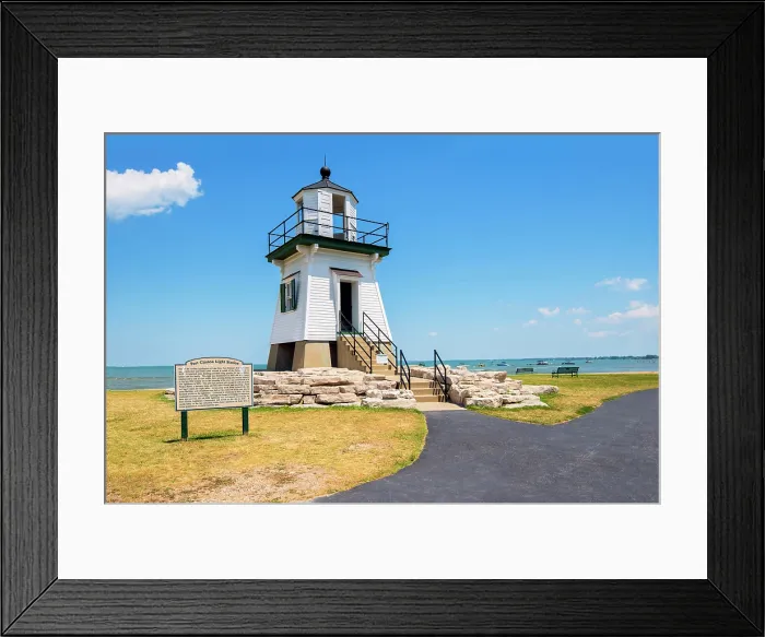 Framed Print : USA, Port Clinton, Ohio, Lake Erie, Port Clinton Lighthouse, Water Works Park