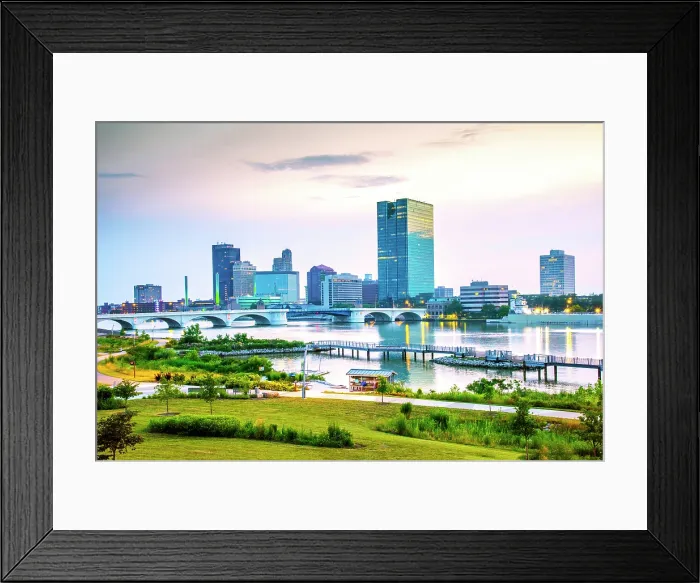Framed Print : USA, Toledo, Ohio, Downtown Skyline, Maumee River, Glass City Metropark Framed Print : USA, Toledo, Ohio, Downtown Skyline, Maumee River, Glass City Metropark