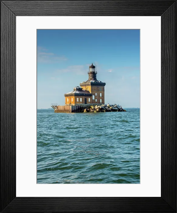 Framed Print : USA, Toledo, Ohio, Toledo Harbor Lighthouse, Located 5 Miles Off Shore On Lake Erie, Marks The Entrance To the Toledo Harbor, Built In 1901