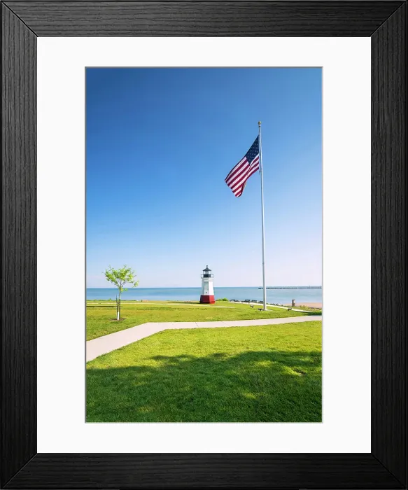 Framed Print : USA, Vermilion, Ohio, Vermilion Lighthouse, Lake Erie, Main Street Beach And Park Framed Print : USA, Vermilion, Ohio, Vermilion Lighthouse, Lake Erie, Main Street Beach And Park