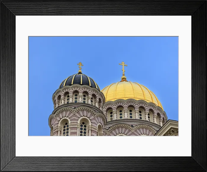 Framed Print : Domes of the Nativity of Christ Orthodox Cathedral, Riga, Latvia