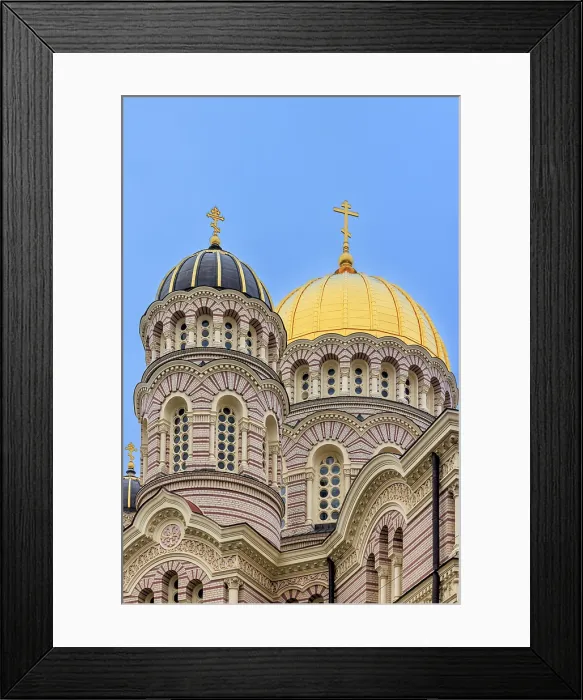 Framed Print : Domes of the Nativity of Christ Orthodox Cathedral, Riga, Latvia Framed Print : Domes of the Nativity of Christ Orthodox Cathedral, Riga, Latvia