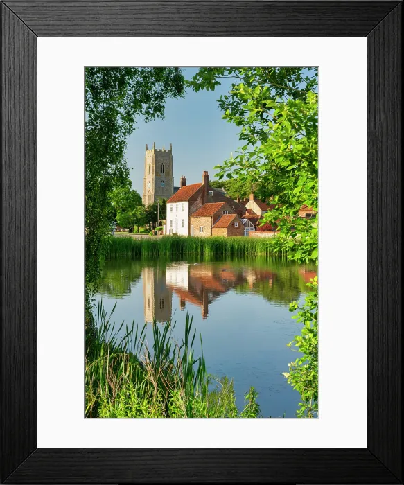 Framed Print : St. Mary's Church Reflecting in Village Pond, Great Massingham, Norfolk, England Framed Print : St. Mary's Church Reflecting in Village Pond, Great Massingham, Norfolk, England