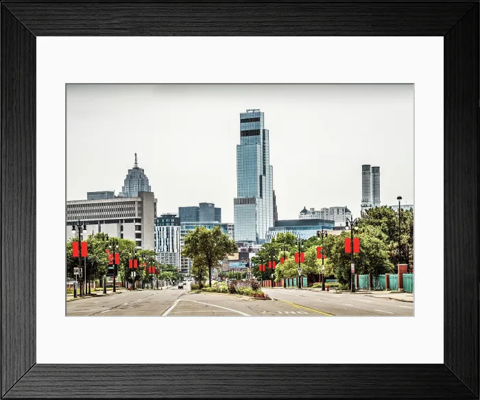 Framed Print : USA, Detroit, Michigan, Looking Down Gratiot Avenue, Eastern Market Neighborhood, New Hudson Building, Skyscraper Framed Print : USA, Detroit, Michigan, Looking Down Gratiot Avenue, Eastern Market Neighborhood, New Hudson Building, Skyscraper