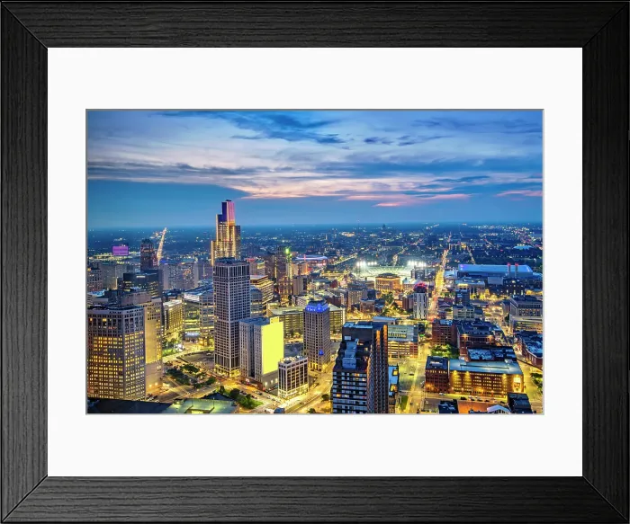 Framed Print : USA, Detroit, Michigan, New Modern Hudson Building Rises Above The Detroit Downtown Skyline Framed Print : USA, Detroit, Michigan, New Modern Hudson Building Rises Above The Detroit Downtown Skyline