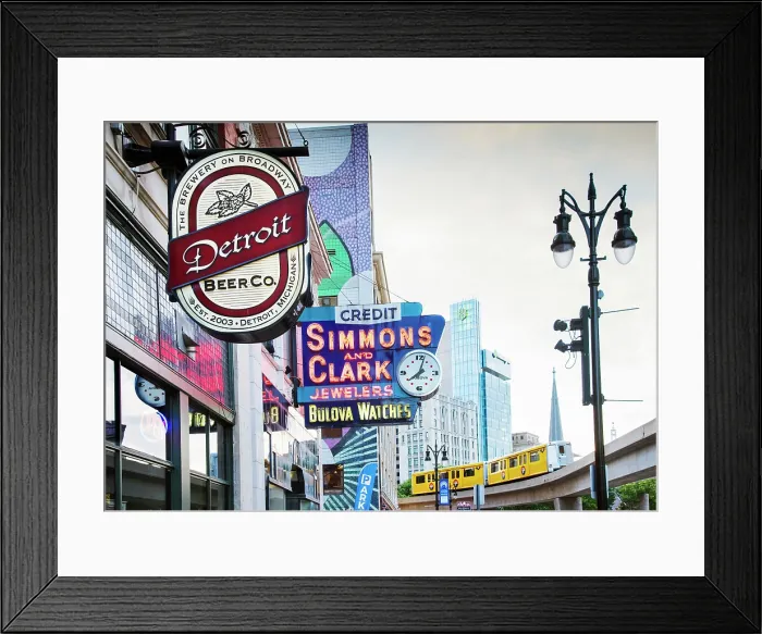 Framed Print : USA, Detroit, Michigan, Broadway Neighborhood, People Mover Framed Print : USA, Detroit, Michigan, Broadway Neighborhood, People Mover
