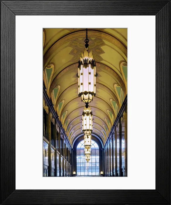 Framed Print : USA, Detroit, Michigan, 1920's Fisher Building, Art Deco Chandeliers, Vaulted Mosaic Lobby Ceiling, National Historic Landmark Framed Print : USA, Detroit, Michigan, 1920's Fisher Building, Art Deco Chandeliers, Vaulted Mosaic Lobby Ceiling, National Historic Landmark