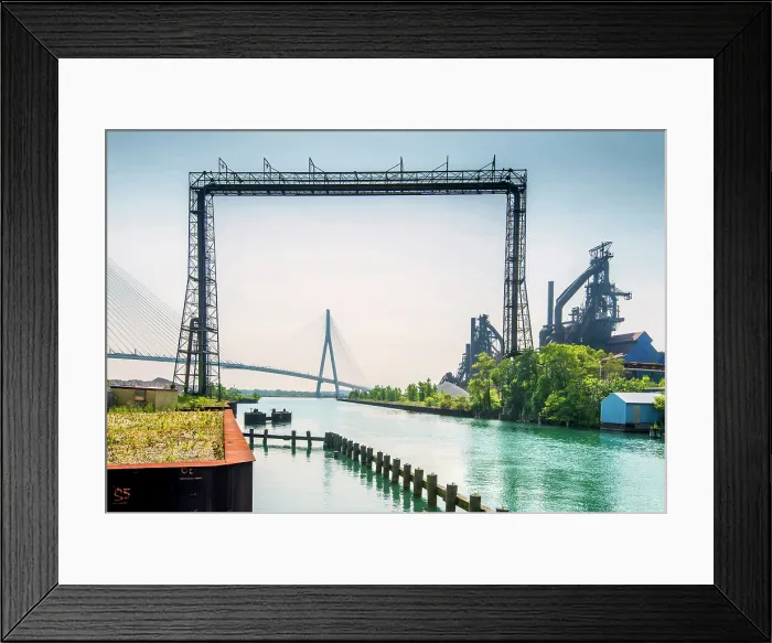 Framed Print : USA, Detroit, Michigan, Detroit River, New Gordie Howe International Bridge, Crossing Between Detroit And Windsor, Canada, Abanonded US Steel Mill Framed Print : USA, Detroit, Michigan, Detroit River, New Gordie Howe International Bridge, Crossing Between Detroit And Windsor, Canada, Abanonded US Steel Mill