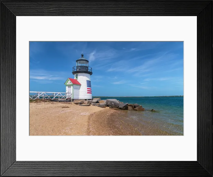 Framed Print : USA, Massachusetts, Nantucket, Nantucket Town, Brant Point, Brant Point Lighthouse