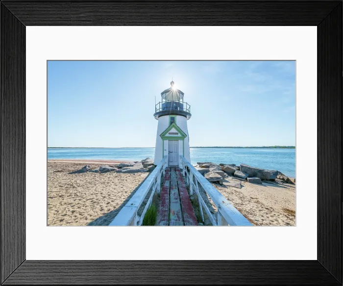 Framed Print : USA, Massachusetts, Nantucket, Nantucket Town, Brant Point, Brant Point Lighthouse