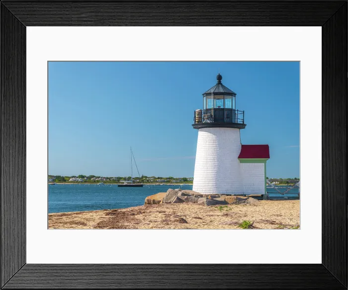 Framed Print : USA, Massachusetts, Nantucket, Nantucket Town, Brant Point, Brant Point Lighthouse