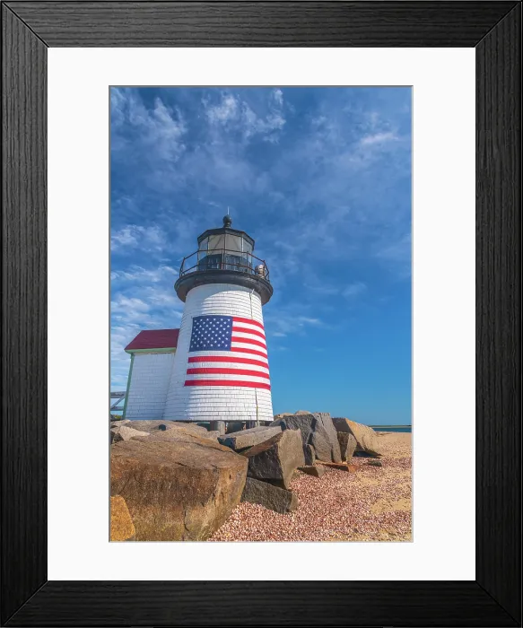 Framed Print : USA, Massachusetts, Nantucket, Nantucket Town, Brant Point, Brant Point Lighthouse