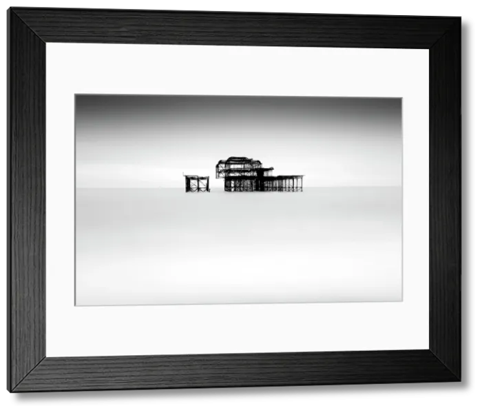 Framed Print : Long exposure image, ruined West Pier, Brighton, East Sussex, England Framed Print : Long exposure image, ruined West Pier, Brighton, East Sussex, England