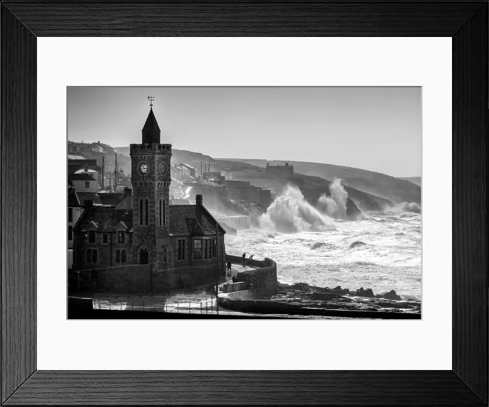 Framed Print : Stormy seas, Porthleven, Lizard Peninsula, Cornwall, England