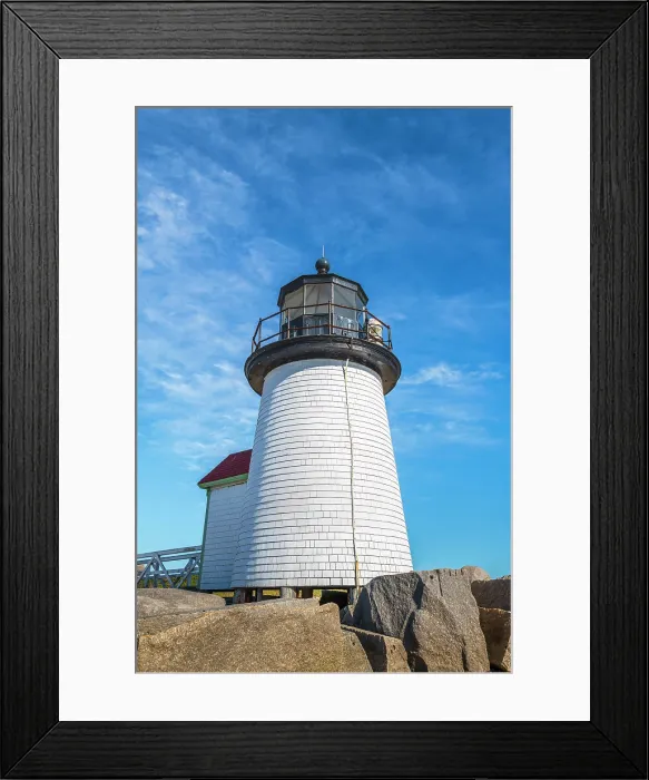 Framed Print : USA, Massachusetts, Nantucket, Nantucket Town, Brant Point, Brant Point Lighthouse