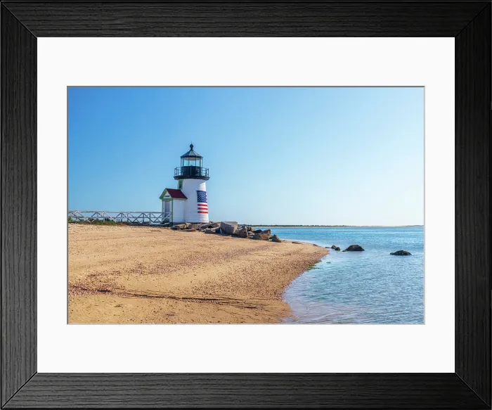 Framed Print : USA, Massachusetts, Nantucket, Nantucket Town, Brant Point, Brant Point Lighthouse