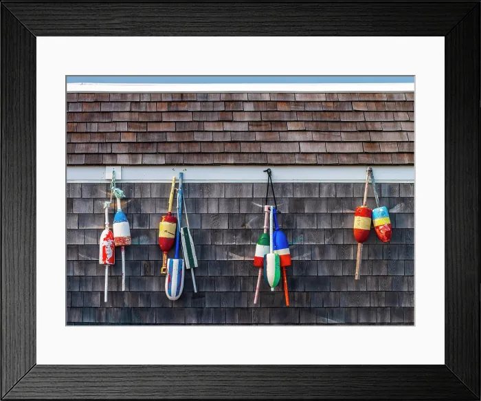 Framed Print : USA, Massachusetts, Scituate, Cedar Point, Scituate Lighthouse, Lobster Floats