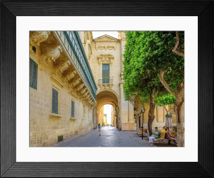 Framed Print : Typical Street Scene in the heart of Valletta, Valletta, Malta Framed Print : Typical Street Scene in the heart of Valletta, Valletta, Malta