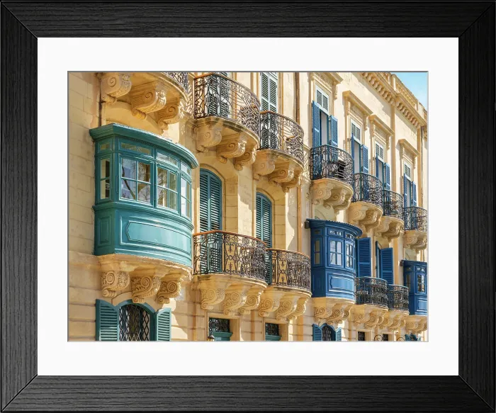 Framed Print : Typical Street Scene in the heart of Valletta, Valletta, Malta Framed Print : Typical Street Scene in the heart of Valletta, Valletta, Malta