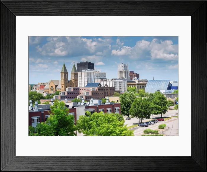 Framed Print : USA, Akron, Ohio, Downtown Skyline Framed Print : USA, Akron, Ohio, Downtown Skyline
