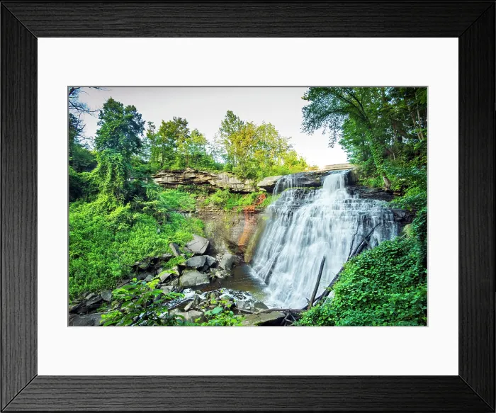 Framed Print : USA, Akron, Ohio, Cuyahoga Valley National Park, Brandywine Falls, 60 Foot Waterfall Carved By Brandywine Creek Framed Print : USA, Akron, Ohio, Cuyahoga Valley National Park, Brandywine Falls, 60 Foot Waterfall Carved By Brandywine Creek