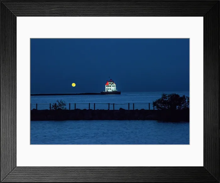 Framed Print : USA, Lorain, Ohio, Lake Erie, Lorain Lighthouse, Jewel Of The Port, Consistently Voted Best Lighthouse On Lake Erie, Full Moon Rising Framed Print : USA, Lorain, Ohio, Lake Erie, Lorain Lighthouse, Jewel Of The Port, Consistently Voted Best Lighthouse On Lake Erie, Full Moon Rising