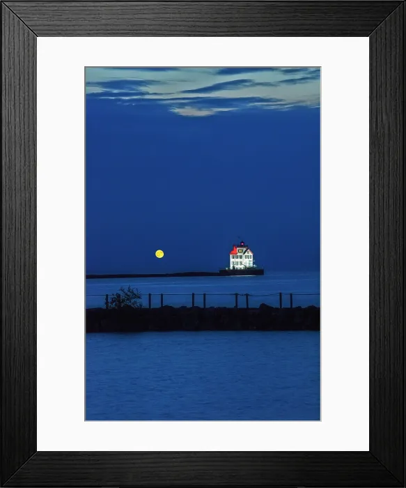 Framed Print : USA, Lorain, Ohio, Lake Erie, Lorain Lighthouse, Jewel Of The Port, Consistently Voted Best Lighthouse On Lake Erie, Full Moon Rising Framed Print : USA, Lorain, Ohio, Lake Erie, Lorain Lighthouse, Jewel Of The Port, Consistently Voted Best Lighthouse On Lake Erie, Full Moon Rising