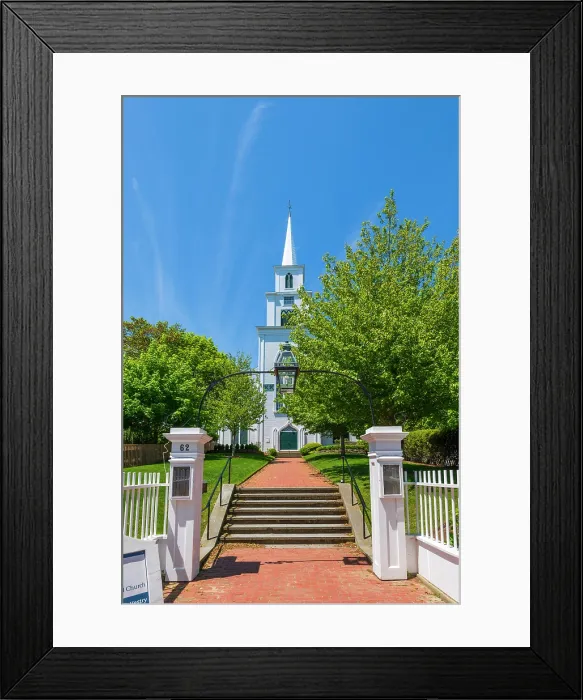 Framed Print : USA, Massachusetts, Nantucket, Nantucket Town, First Congregational Church Nantucket