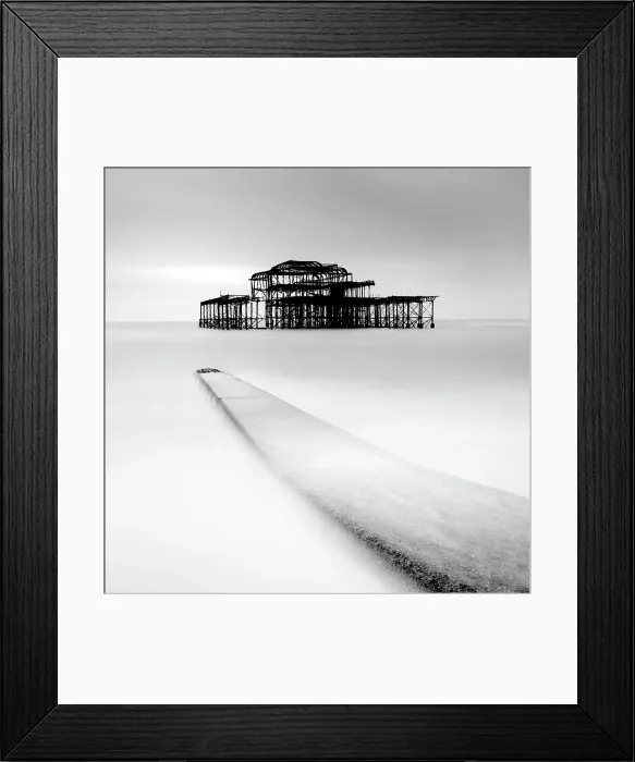 Framed Print : Long exposure image, ruined West Pier, Brighton, East Sussex, England Framed Print : Long exposure image, ruined West Pier, Brighton, East Sussex, England