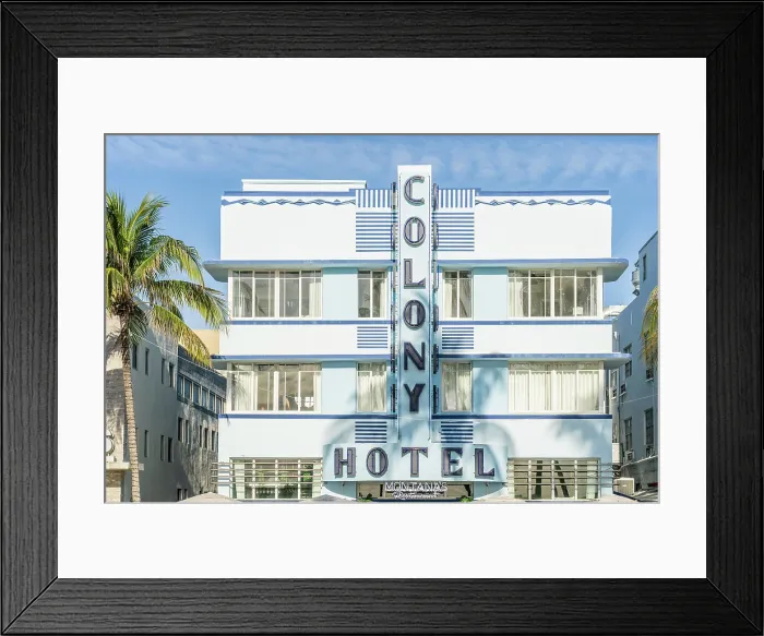 Framed Print : Colony Hotel, Art Deco facade on Ocean Drive, South Beach, Miami, Florida, USA Framed Print : Colony Hotel, Art Deco facade on Ocean Drive, South Beach, Miami, Florida, USA