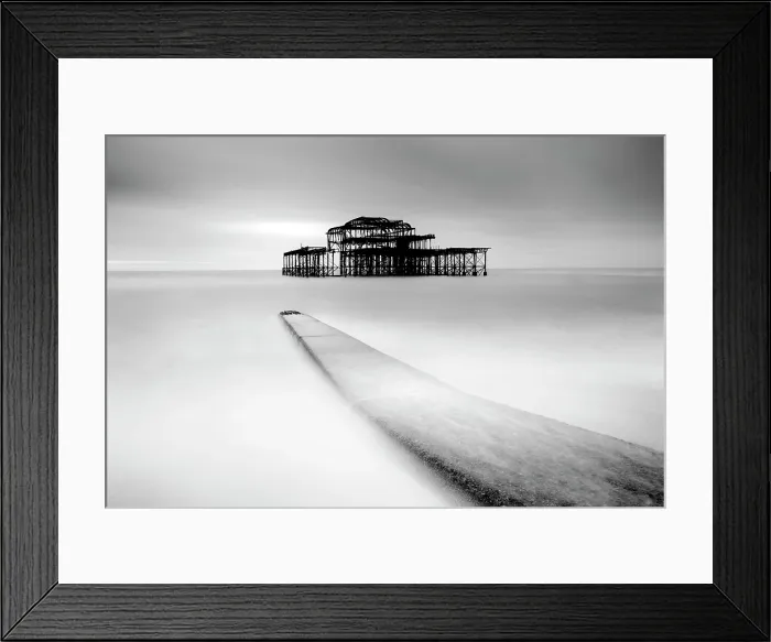 Framed Print : Long exposure image, ruined West Pier, Brighton, East Sussex, England Framed Print : Long exposure image, ruined West Pier, Brighton, East Sussex, England