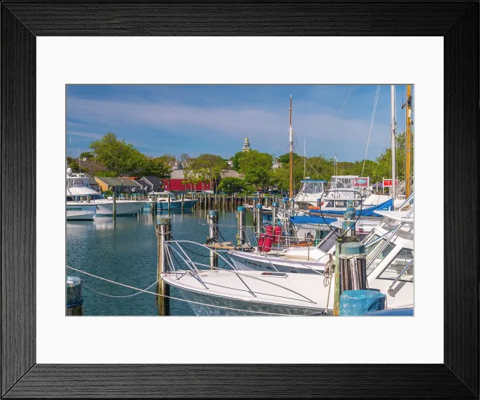 Framed Print : USA, Massachusetts, Nantucket, Nantucket Town, Straight Wharf and Old South Wharf