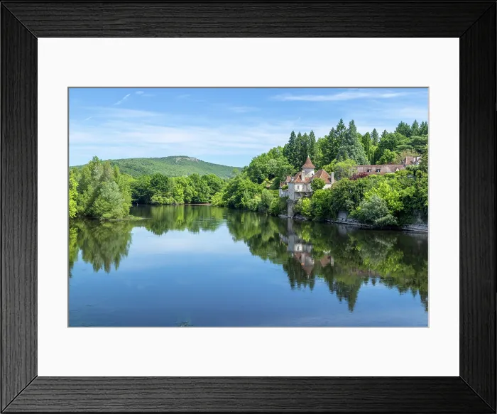 Framed Print : The village of Meyronne on the Dordogne River, Lot, Occitanie, France Framed Print : The village of Meyronne on the Dordogne River, Lot, Occitanie, France