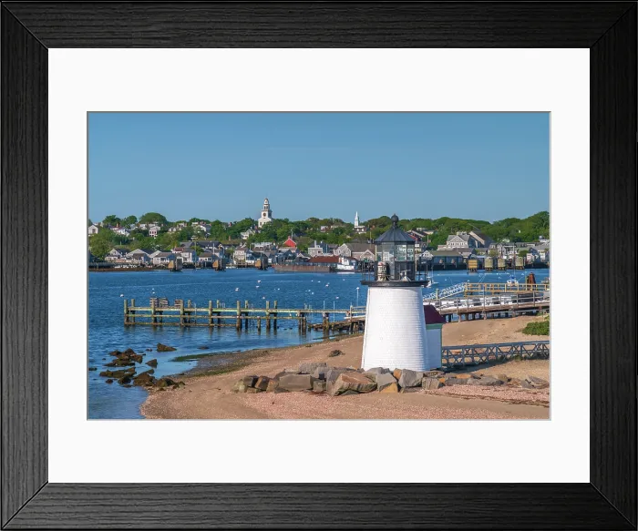 Framed Print : USA, Massachusetts, Nantucket, Nantucket Town, Brant Point, Brant Point Lighthouse