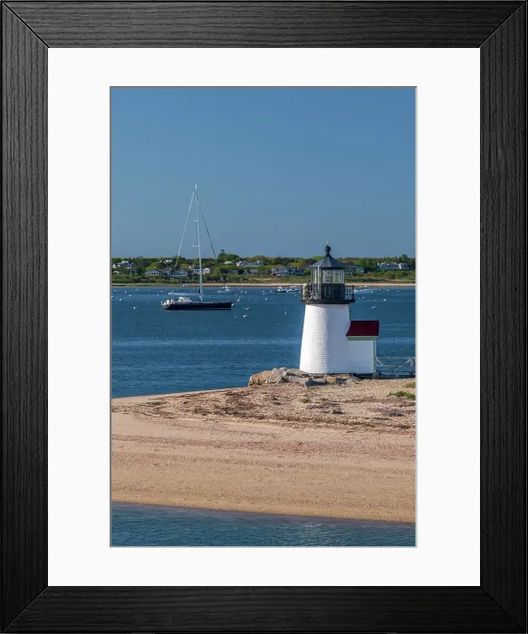 Framed Print : USA, Massachusetts, Nantucket, Nantucket Town, Brant Point, Brant Point Lighthouse