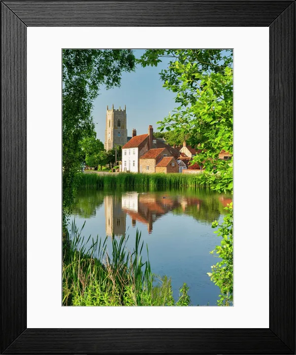 Framed Print : St. Mary's Church Reflecting in Village Pond, Great Massingham, Norfolk, England Framed Print : St. Mary's Church Reflecting in Village Pond, Great Massingham, Norfolk, England