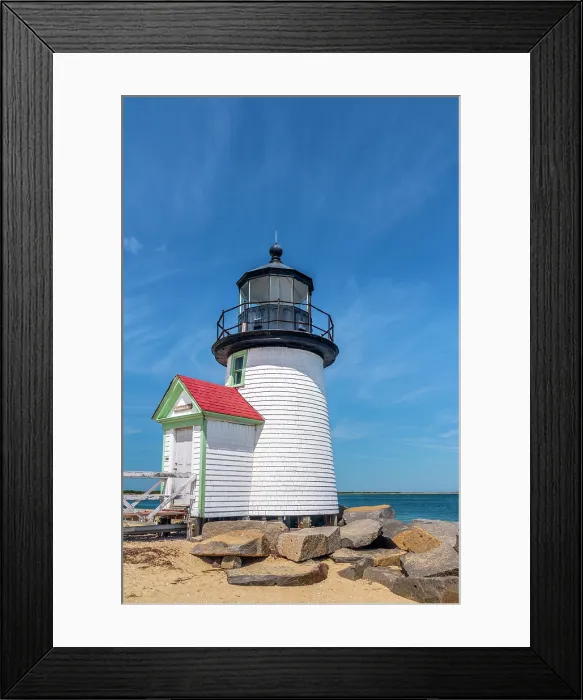 Framed Print : USA, Massachusetts, Nantucket, Nantucket Town, Brant Point, Brant Point Lighthouse