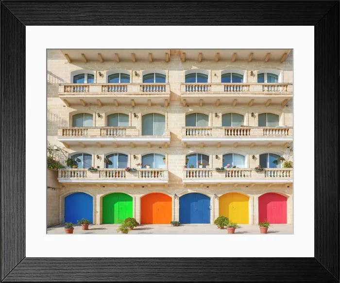 Framed Print : Senglea (L-Isla) - one of the Three Cities, Colorful garage Doors Senglea, Valletta, Malta Framed Print : Senglea (L-Isla) - one of the Three Cities, Colorful garage Doors Senglea, Valletta, Malta