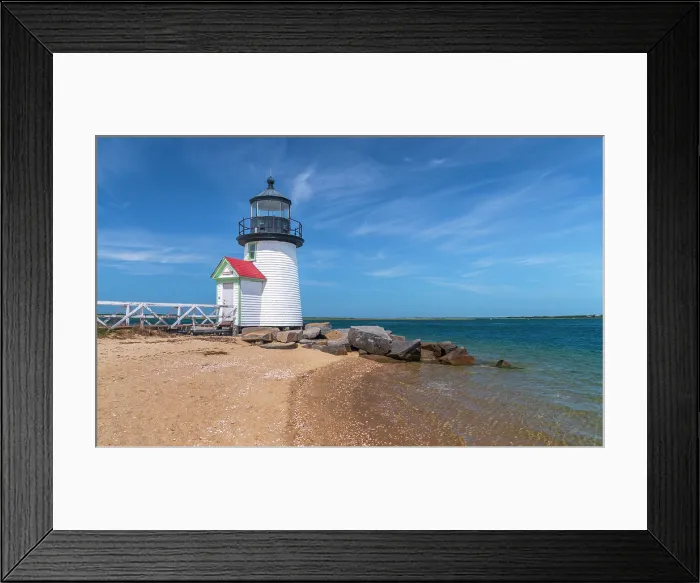 Framed Print : USA, Massachusetts, Nantucket, Nantucket Town, Brant Point, Brant Point Lighthouse