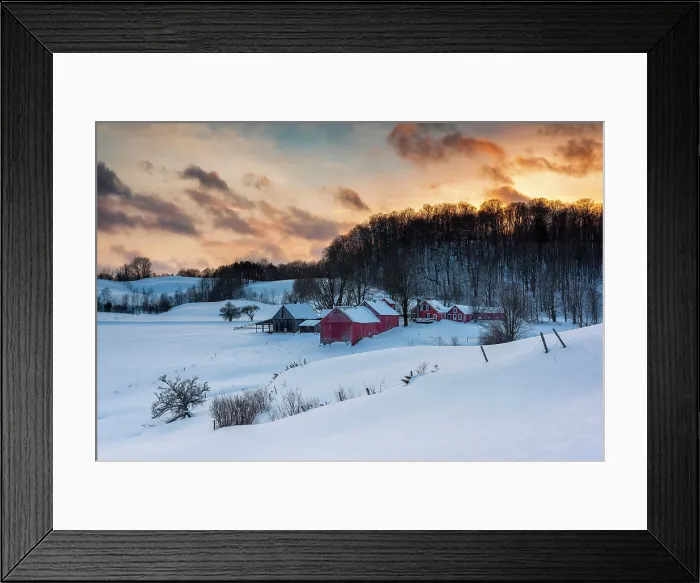 Framed Print : Farm in Winter, Reading, Vermont, USA Framed Print : Farm in Winter, Reading, Vermont, USA