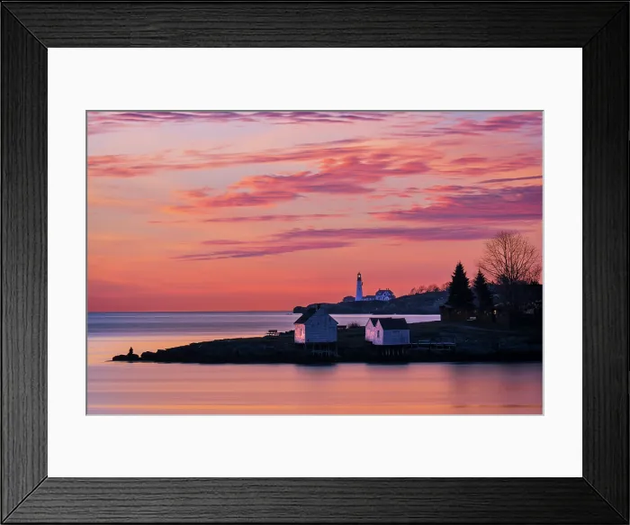Framed Print : Sunrise from Willard Beach, South Portland, Maine, USA