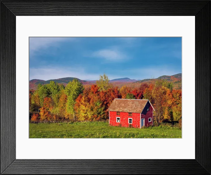 Framed Print : Shack in autumn, Adirondack Mountains, New York, USA Framed Print : Shack in autumn, Adirondack Mountains, New York, USA