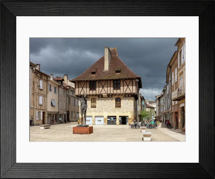 Framed Print : 15th century Consuls House, Mercadial Square, Saint Cere, Lot, Occitanie, France Framed Print : 15th century Consuls House, Mercadial Square, Saint Cere, Lot, Occitanie, France