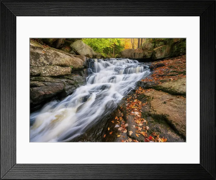 Framed Print : Whiskey Brook Falls in autumn, Adirondack Mountains, New York, USA Framed Print : Whiskey Brook Falls in autumn, Adirondack Mountains, New York, USA